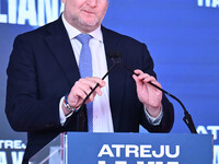 Carlo Fidanza, Head of the FdI Delegation to the European Parliament, participates in the Atreju event, the Brothers of Italy party, at the...