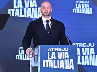 Nicola Procaccini, Co-President of the ECR Group in the European Parliament, participates in the Atreju event, the Brothers of Italy party,...