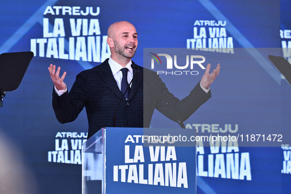 Nicola Procaccini, Co-President of the ECR Group in the European Parliament, participates in the Atreju event, the Brothers of Italy party,...