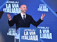 Nicola Procaccini, Co-President of the ECR Group in the European Parliament, participates in the Atreju event, the Brothers of Italy party,...