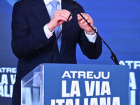 Mateusz Morawiecki, former President of the Council of Ministers of the Republic of Poland, participates in the Atreju event, the Brothers o...