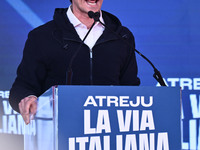 Galeazzo Bignami, Fratelli d'Italia Group Leader of the Chamber of Deputies, participates in the Atreju event, the Brothers of Italy party,...