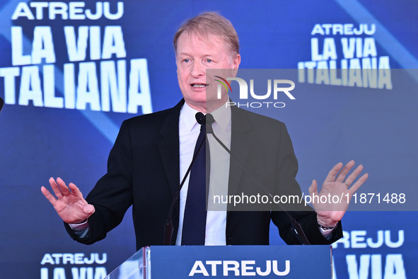 Lucio Malan, the Fratelli d'Italia Group Leader in the Senate of the Republic, participates in the Atreju event, the Brothers of Italy party...