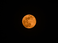 A view of full moon in Tehatta, INda, on December 15, 2024. (