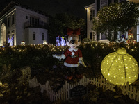 Houses and their gardens in the Celebration region in Florida are decorated with the Christmas theme on October 13. (