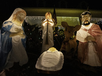 Houses and their gardens in the Celebration region in Florida are decorated with the Christmas theme on October 13. (