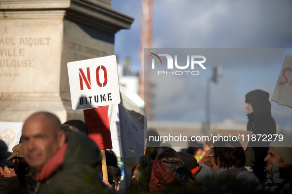 Between 100 and 1500 people gather in Toulouse, France, on December 15, 2024, against a non-administrative court ruling of the Administrativ...