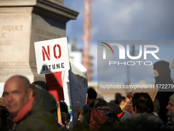 Between 100 and 1500 people gather in Toulouse, France, on December 15, 2024, against a non-administrative court ruling of the Administrativ...