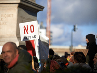 Between 100 and 1500 people gather in Toulouse, France, on December 15, 2024, against a non-administrative court ruling of the Administrativ...