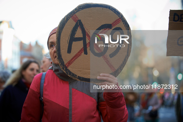 Between 100 and 1500 people gather in Toulouse, France, on December 15, 2024, against a non-administrative court ruling of the Administrativ...