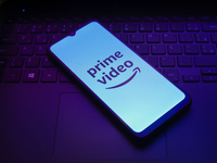 The Amazon Prime Video logo appears on the screen of a smartphone in Reno, United States, on December 15, 2024. (