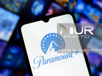 The Paramount Plus logo appears on the screen of a smartphone in Reno, United States, on December 15, 2024. (