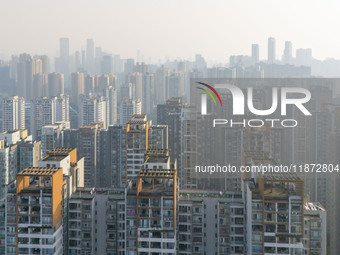 High-rise buildings are seen in downtown Chongqing, China, on December 15, 2024. (