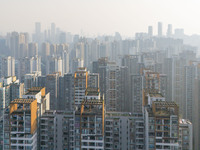 High-rise buildings are seen in downtown Chongqing, China, on December 15, 2024. (