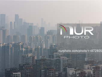 High-rise buildings are seen in downtown Chongqing, China, on December 15, 2024. (