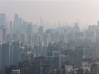 High-rise buildings are seen in downtown Chongqing, China, on December 15, 2024. (