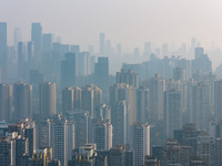 High-rise buildings are seen in downtown Chongqing, China, on December 15, 2024. (