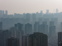 High-rise buildings are seen in downtown Chongqing, China, on December 15, 2024. (