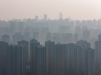 High-rise buildings are seen in downtown Chongqing, China, on December 15, 2024. (