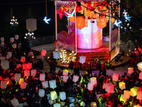 Citizens release Kongming lanterns after a New Year Lantern Festival in Chongqing, China, on December 14, 2024. (