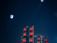 Citizens release Kongming lanterns after a New Year Lantern Festival in Chongqing, China, on December 14, 2024. (