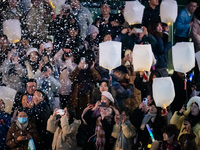 Citizens release Kongming lanterns after a New Year Lantern Festival in Chongqing, China, on December 14, 2024. (