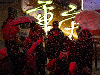 Citizens release Kongming lanterns after a New Year Lantern Festival in Chongqing, China, on December 14, 2024. (