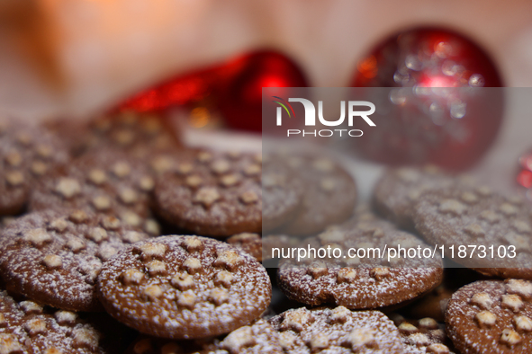 Hazelnut cocoa shortcake Christmas cookies are in Toronto, Ontario, Canada, on December 15, 2024. 