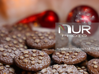 Hazelnut cocoa shortcake Christmas cookies are in Toronto, Ontario, Canada, on December 15, 2024. (