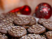 Hazelnut cocoa shortcake Christmas cookies are in Toronto, Ontario, Canada, on December 15, 2024. (