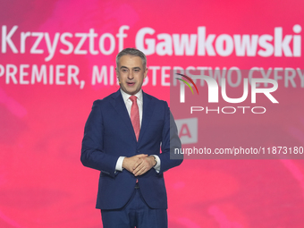 Krzysztof Gawkowski (Polish Minister of Digital Affairs) delivers a speech during the congress of the left-wing party ''Lewica'' where the p...