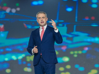 Krzysztof Gawkowski (Polish Minister of Digital Affairs) delivers a speech during the congress of the left-wing party ''Lewica'' where the p...