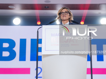 Magdalena Biejat (Candidate for the Office of President of the Republic of Poland) delivers a speech during the congress of the left-wing pa...