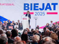 Magdalena Biejat (Candidate for the Office of President of the Republic of Poland) delivers a speech during the congress of the left-wing pa...