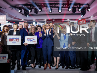 Family photo during the congress of the left-wing party ''Lewica'' where the party's candidate for the presidential election in Poland was a...