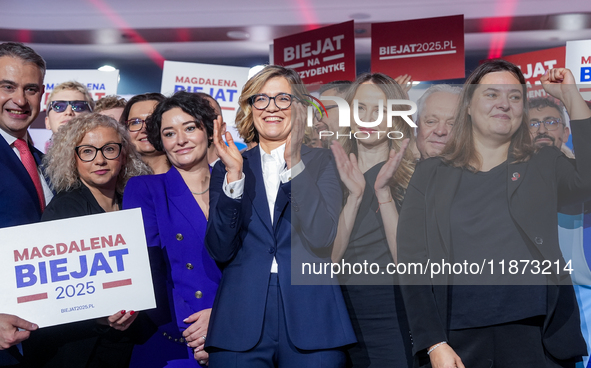 Katarzyna Kotula, Anna Maria-Zukowska, Magdalena Biejat, Agnieszka Dziemianowicz-Bak during the congress of the left-wing party ''Lewica'' w...