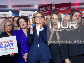 Katarzyna Kotula, Anna Maria-Zukowska, Magdalena Biejat, Agnieszka Dziemianowicz-Bak during the congress of the left-wing party ''Lewica'' w...