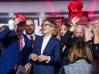 Krzysztof Gawkowski, Magdalena Biejat during the congress of the left-wing party ''Lewica'' where the party's candidate for the presidential...