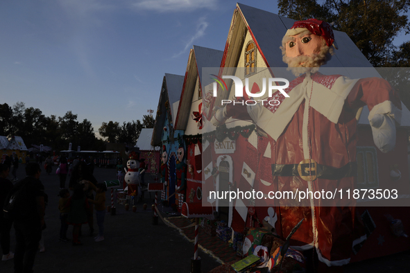 A view of a Christmas village set up in the Tlahuac Forest in Mexico City, Mexico, on December 15, 2024. 