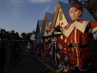 A view of a Christmas village set up in the Tlahuac Forest in Mexico City, Mexico, on December 15, 2024. (