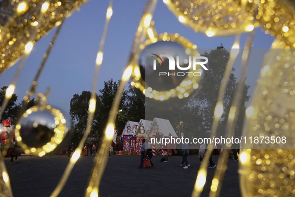 A view of a Christmas village set up in the Tlahuac Forest in Mexico City, Mexico, on December 15, 2024. 