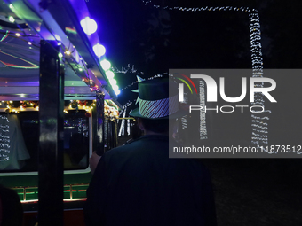 A view of a Christmas village set up in the Tlahuac Forest in Mexico City, Mexico, on December 15, 2024. (