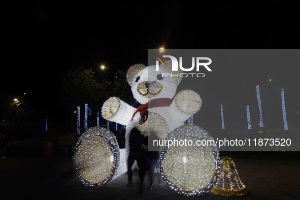 A view of a Christmas village set up in the Tlahuac Forest in Mexico City, Mexico, on December 15, 2024. 