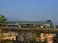 Mount Kangchenjunga is seen from Siliguri, India, on December 16, 2024. Kangchenjunga is the world's third highest mountain at 8,169 feet af...