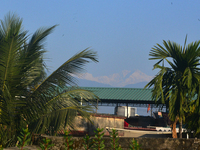 Mount Kangchenjunga is seen from Siliguri, India, on December 16, 2024. Kangchenjunga is the world's third highest mountain at 8,169 feet af...