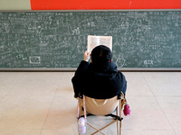 Students prepare for the 2025 national postgraduate entrance exam at Hebei University of Engineering in Handan, China, on December 16, 2024....