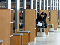 Students prepare for the 2025 national postgraduate entrance exam at Hebei University of Engineering in Handan, China, on December 16, 2024....