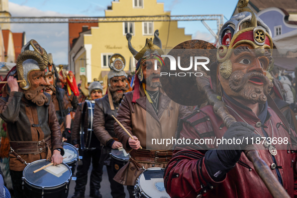 The Perchtenlauf is a centuries-old winter parade tradition held in Grafing, Bavaria, Germany, on December 15, 2024. Participants, adorned i...