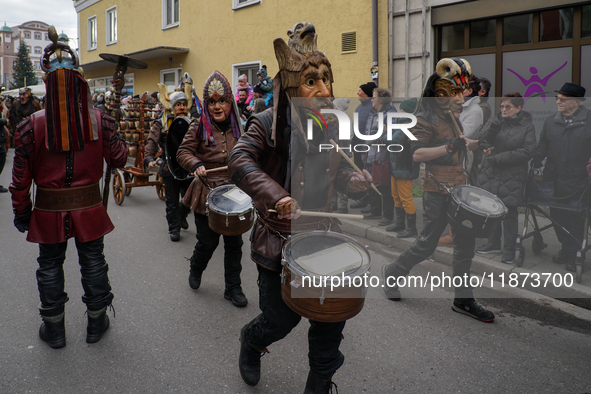 The Perchtenlauf is a centuries-old winter parade tradition held in Grafing, Bavaria, Germany, on December 15, 2024. Participants, adorned i...