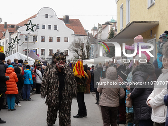 The Perchtenlauf is a centuries-old winter parade tradition held in Grafing, Bavaria, Germany, on December 15, 2024. Participants, adorned i...